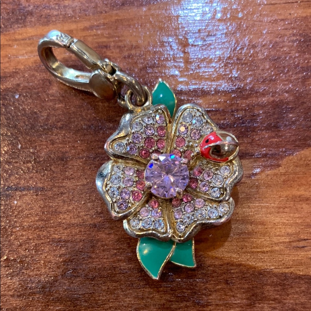 Juicy Couture Charm - Diamanté flower & lady bird